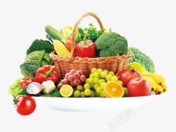新鲜圆白菜蔬菜水果大拼盘高清图片