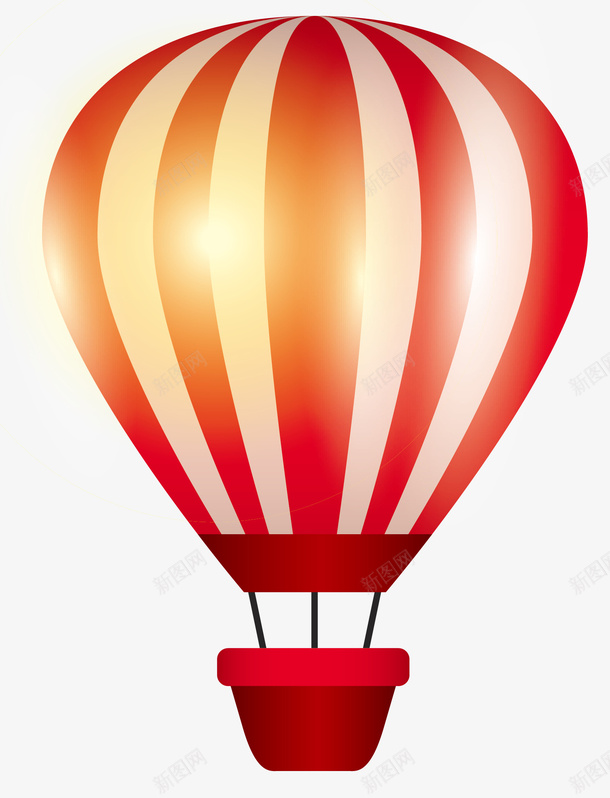 红色反光卡通热气球png免抠素材_新图网 https://ixintu.com 反光 扁平风格 炫彩热气球 炫彩风格 红色 红色热气球