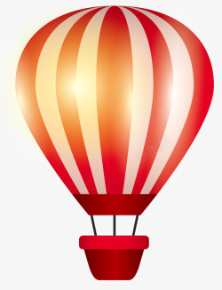红色反光卡通热气球素材