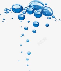 蓝色泡泡群蓝色水泡效果元素高清图片