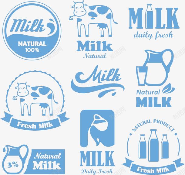 牛奶英文字母标志图标png_新图网 https://ixintu.com 奶牛 牛奶 牛奶图形图标