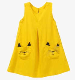 夏季主图童装猫咪图案背心裙高清图片