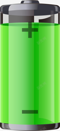 闪电线形图标绿色环保电池图标高清图片
