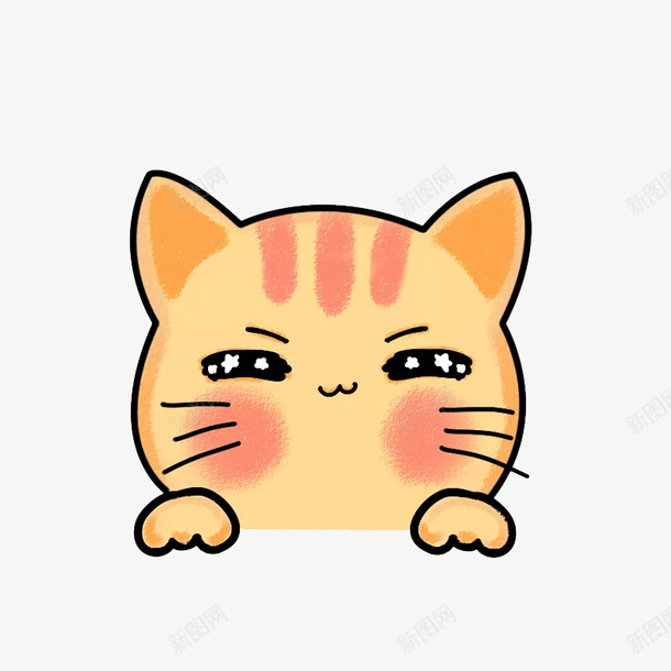 橘色小猫咪png免抠素材_新图网 https://ixintu.com 一只 卖萌小猫 卡通 可爱 头像 橘色 猫咪 粉色 黑色