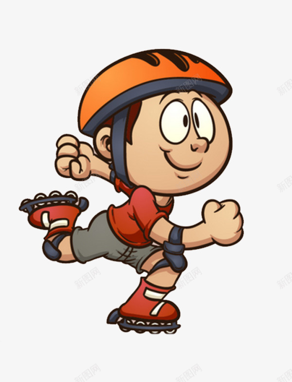 奔跑的小孩png免抠素材_新图网 https://ixintu.com 卡通 安全帽 小男孩 正太 简笔 轮滑的人 轮滑鞋 黄色的
