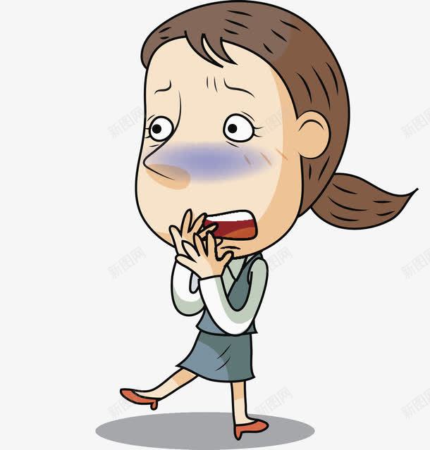 捂嘴的女人png免抠素材_新图网 https://ixintu.com 卡通 女人 惊恐的 惊讶的 捂嘴的 漂亮的