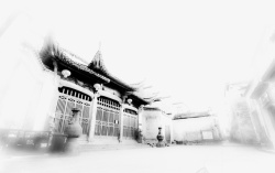 中式意境写意水墨中式古建筑高清图片