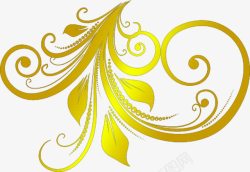 金色欧式花纹窗帘素材