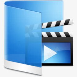 蓝色视频文件夹图标图标