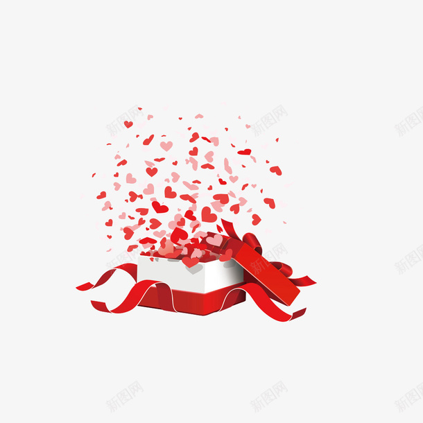 手绘创意打开的礼物盒png免抠素材_新图网 https://ixintu.com 创意 卡通手绘 水彩 爱心 盒子 礼物 礼盒 红色 绸带
