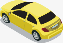 四轮汽车免抠素材黄色汽车手绘高清图片