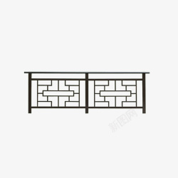 古风栏杆中式铁围栏高清图片