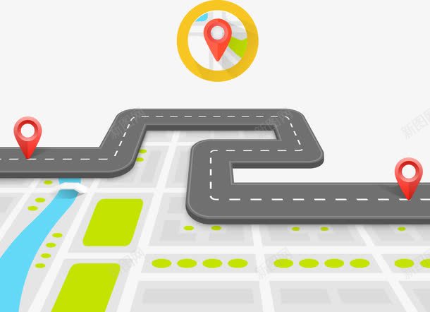 三维地图图标png_新图网 https://ixintu.com 城市交通 标记 灰色 精准定位 草坪 锁定目标