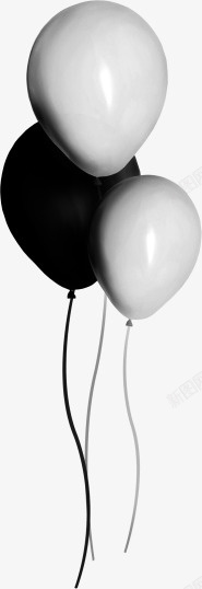 黑白气球素材