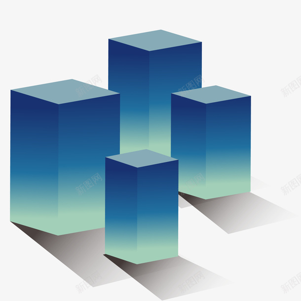 立体矩形png免抠素材_新图网 https://ixintu.com 3D立体 柱状图 渐变矩形 立体矩形 装饰图案