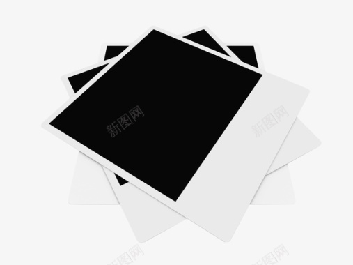 几何科技感边框一叠黑白手绘相片纸图标图标