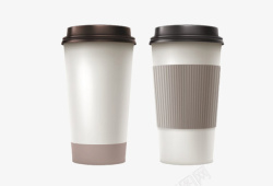 杯包装实物灰色咖啡奶茶纸杯高清图片