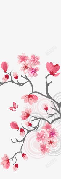 日式贺卡日式樱花花纹高清图片