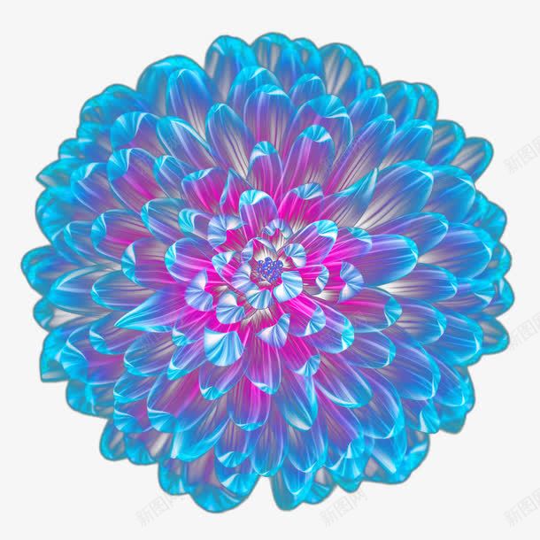 盛开的蓝色鲜花png免抠素材_新图网 https://ixintu.com 光效素材 盛开的花 花朵 蓝色