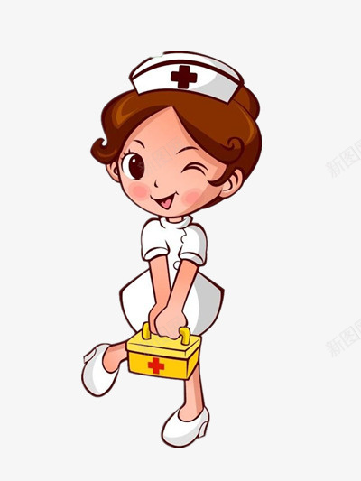 俏皮的护士png免抠素材_新图网 https://ixintu.com 制服 戴帽子 白衣天使 眨眼