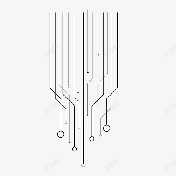 黑色电流线条节点电路png免抠素材_新图网 https://ixintu.com 电流线条 电路 节点 黑色