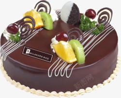 精品小蛋糕实物美味巧克力水果蛋糕高清图片