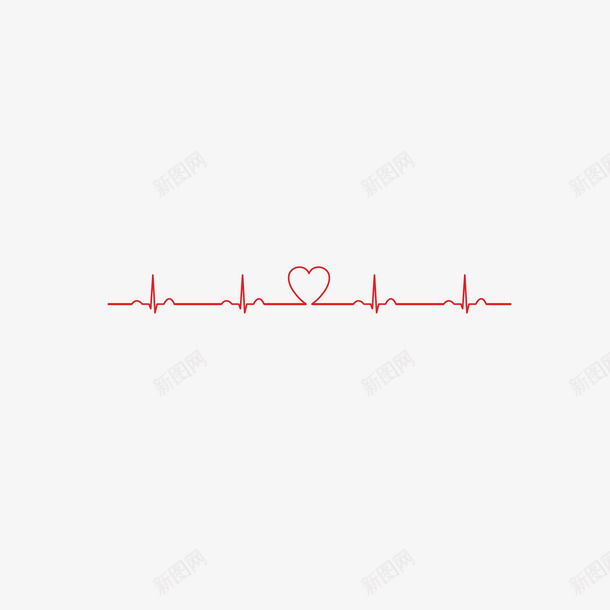 心脏线条矢量图eps免抠素材_新图网 https://ixintu.com 心电图 心脏 心脏线条 红色线条 线条 矢量图