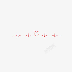 心脏心电图心脏线条矢量图高清图片