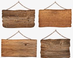 破木头材质木板吊牌高清图片