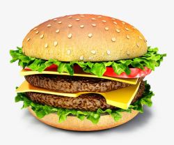 牛排快餐美味的双层牛排汉堡高清图片