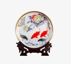 中式陶瓷富贵有鱼高清图片