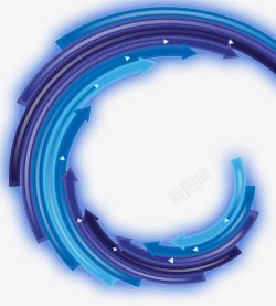 h5素材箭头路线蓝色圆圈炫光高清图片