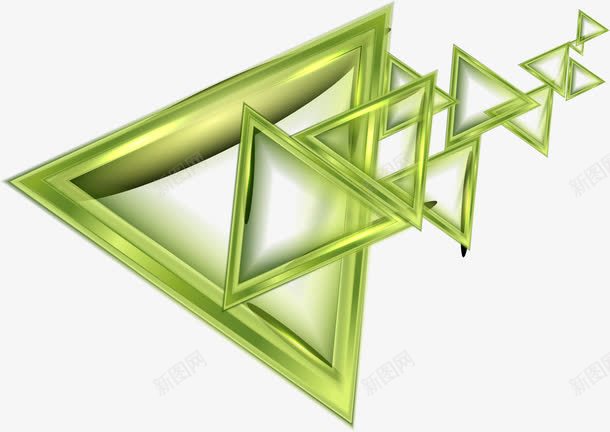 现代几何装饰元素png免抠素材_新图网 https://ixintu.com 三角形 光晕 光线 抽象 概念 淡绿 渐变 绿色 背景 高雅