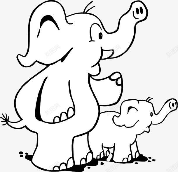 简笔画大象png免抠素材_新图网 https://ixintu.com 动物 卡通 可爱 大象 宠物 尾巴 手绘 水彩 简笔画