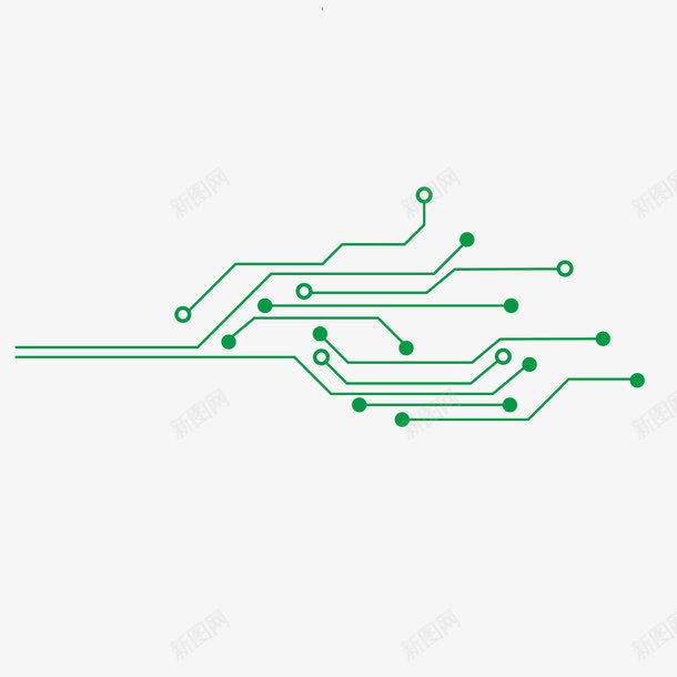 绿色电流线条线路png免抠素材_新图网 https://ixintu.com 电流 电流线条 线条 线路 绿色