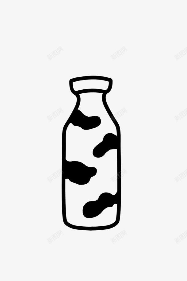 手绘的牛奶瓶png免抠素材_新图网 https://ixintu.com 手绘 牛奶瓶 黑白