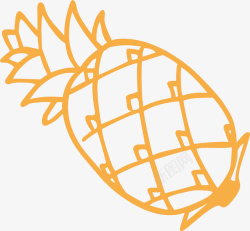 线条菠萝手绘菠萝矢量图高清图片