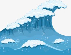 日本海浪浪花卡通高清图片
