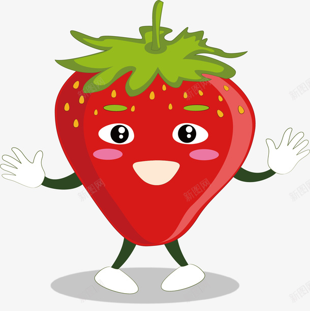 红草莓水果矢量图ai免抠素材_新图网 https://ixintu.com 卡通人物 水彩画 红草莓 肖像画 装饰图案 矢量图
