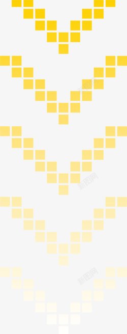 V型黄色格子箭头高清图片