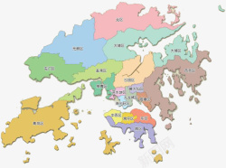 中国线性地图香港地图高清图片