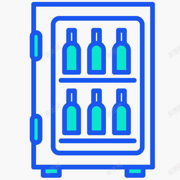 酒柜标图标png_新图网 https://ixintu.com 免抠PNG 冷藏货架 厨房 寒冷 葡萄酒 酒柜矢量图标设计 零售展示