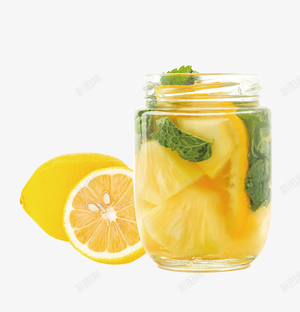 菠萝柠檬水果茶实物png免抠素材_新图网 https://ixintu.com 夏日饮品 好喝 柠檬 水果茶 清凉 绿色 美味 菠萝