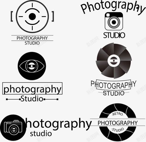 黑白简约时尚摄影元素图标png_新图网 https://ixintu.com logo logo在线生成 摄影展 简约 黑白