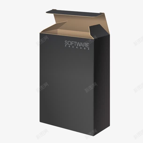 黑色包装盒模板矢量图ai免抠素材_新图网 https://ixintu.com 包装盒矢量图 黑色包装盒效果图 黑色纸质包装盒 矢量图