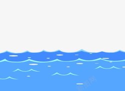 水面波浪手绘蓝色水面波纹线条高清图片