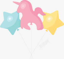 粉色独角兽粉红色独角兽气球高清图片