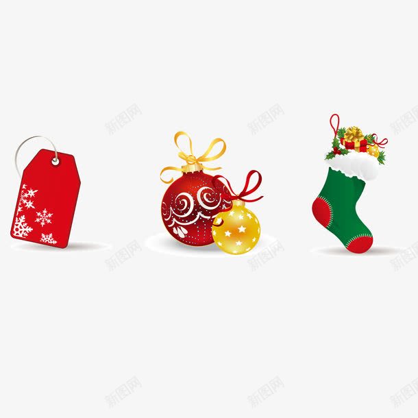 圣诞png免抠素材_新图网 https://ixintu.com 圣诞 圣诞球 圣诞袜 礼盒 红包
