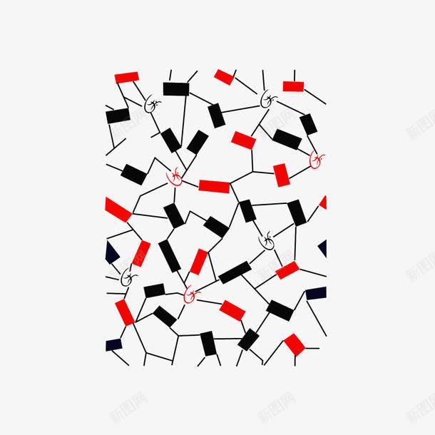 几何纹理png免抠素材_新图网 https://ixintu.com 红色 线条 黑白