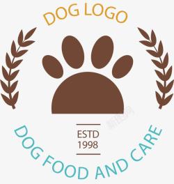 创意B字母LOGO设计免费棕色的小狗爪印图标高清图片